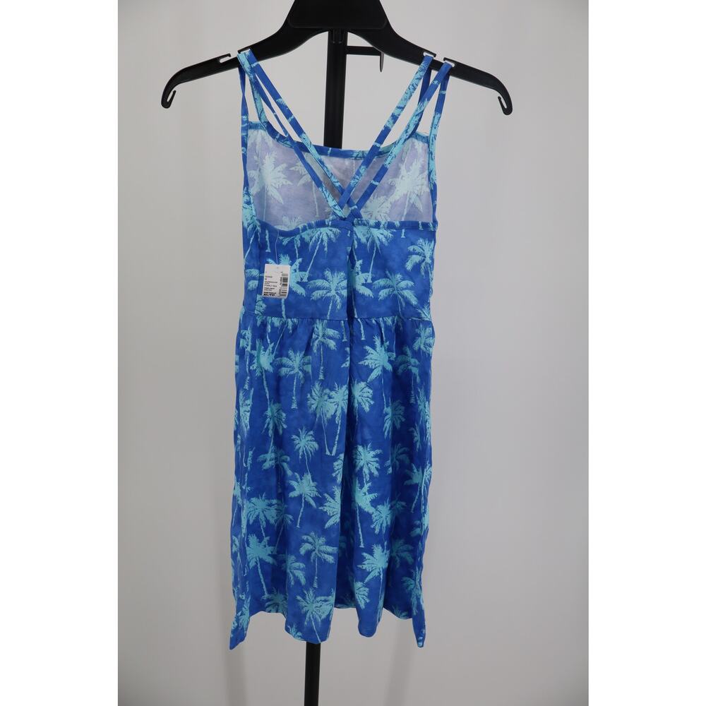 NEW The Children's Place Dress Girl Kids Blue Palm Tree Crossback Size XL - Picture 3 of 5
